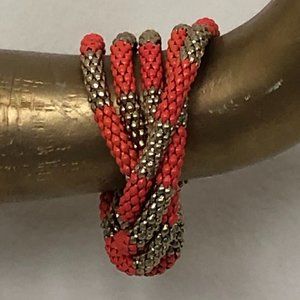 Orange and gold chain snake braclet